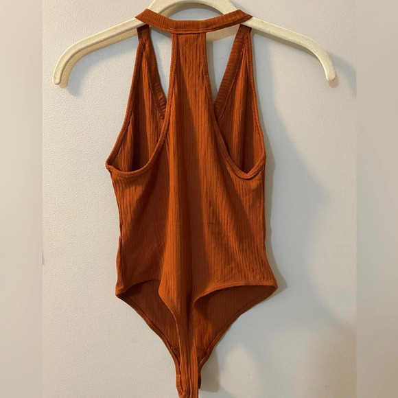 Free People speed dial body suit in rust / orange. NWOT. Size XS. - Picture 8 of 8